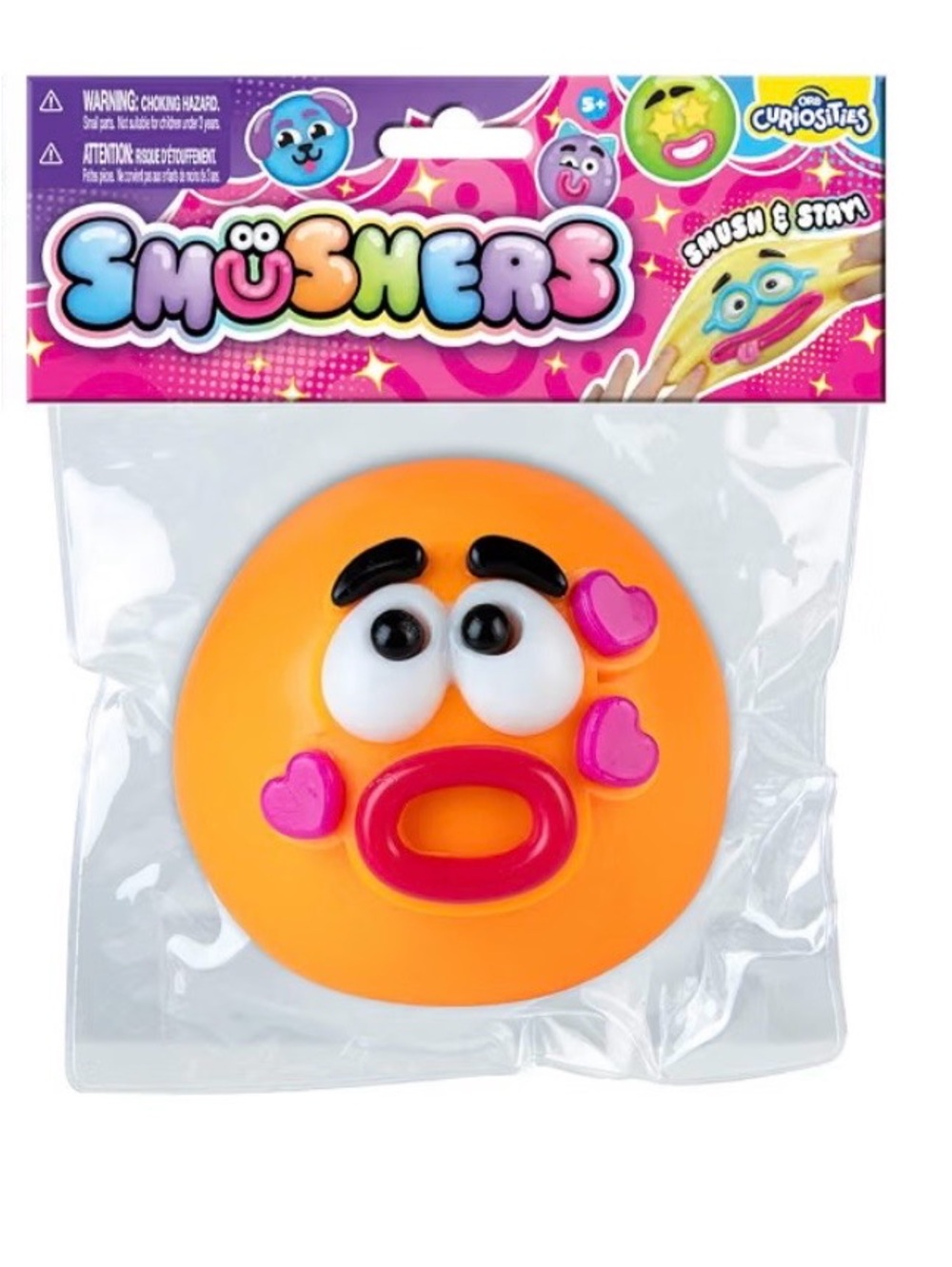 New! Orb Curiosities Orange Smusher with Pink Hearts